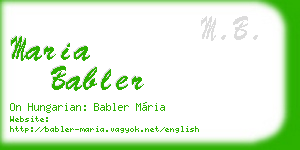 maria babler business card